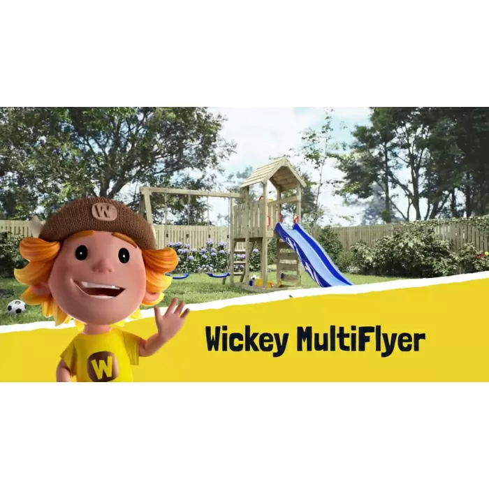 Vaikų žaidimų aikštelė Wickey MultiFlyer su medine stogine