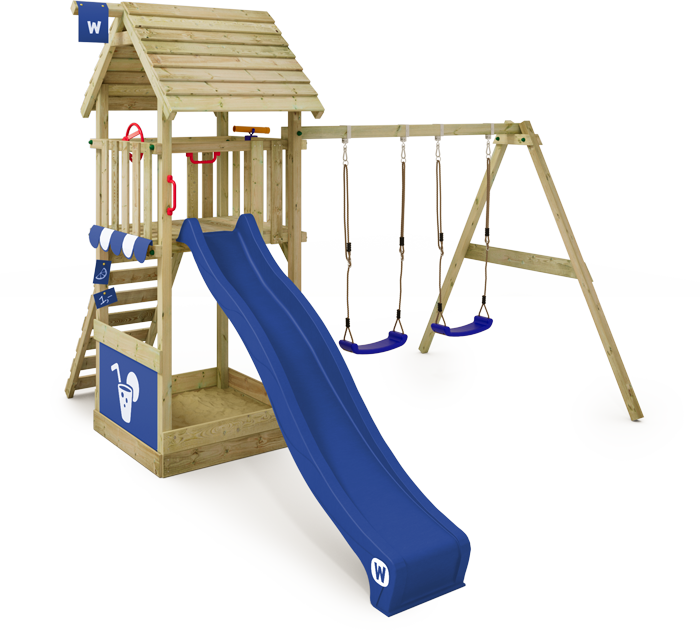 Vaikų žaidimų aikštelė su medine stogine Wickey Smart Shelter