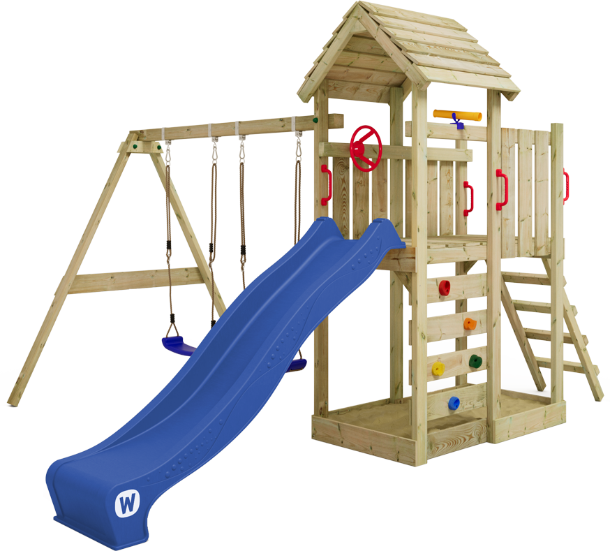 Vaikų žaidimų aikštelė Wickey MultiFlyer su medine stogine